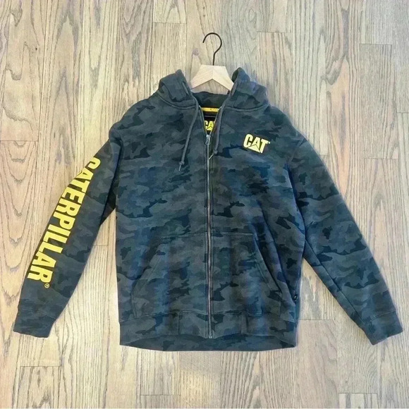 CAT Men’s Trademark Full Zip Camouflage Hoodie Size Large - Picture 4 of 14